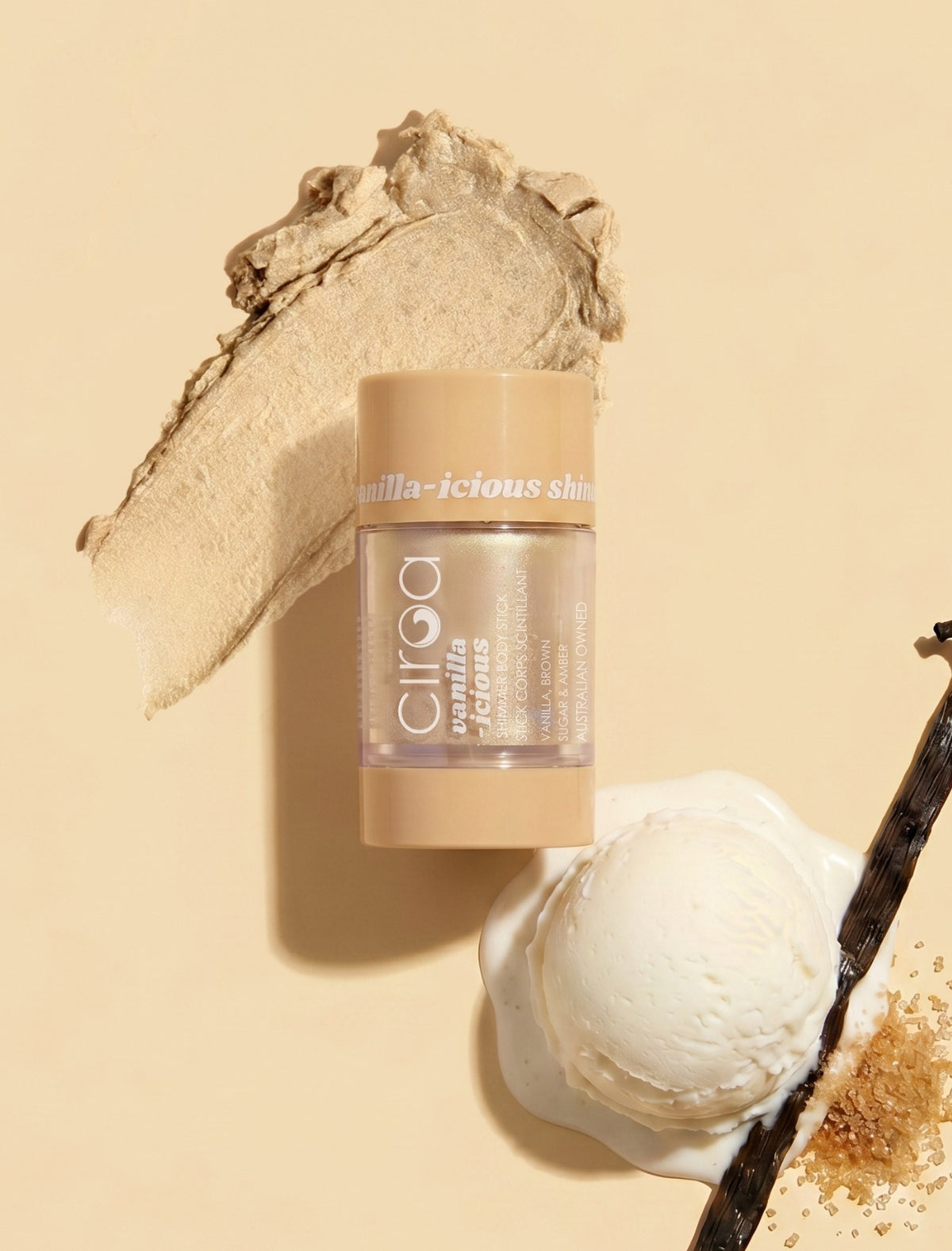 Stick rozświetlający do twarzy i ciała Vanilla-icious 50 g