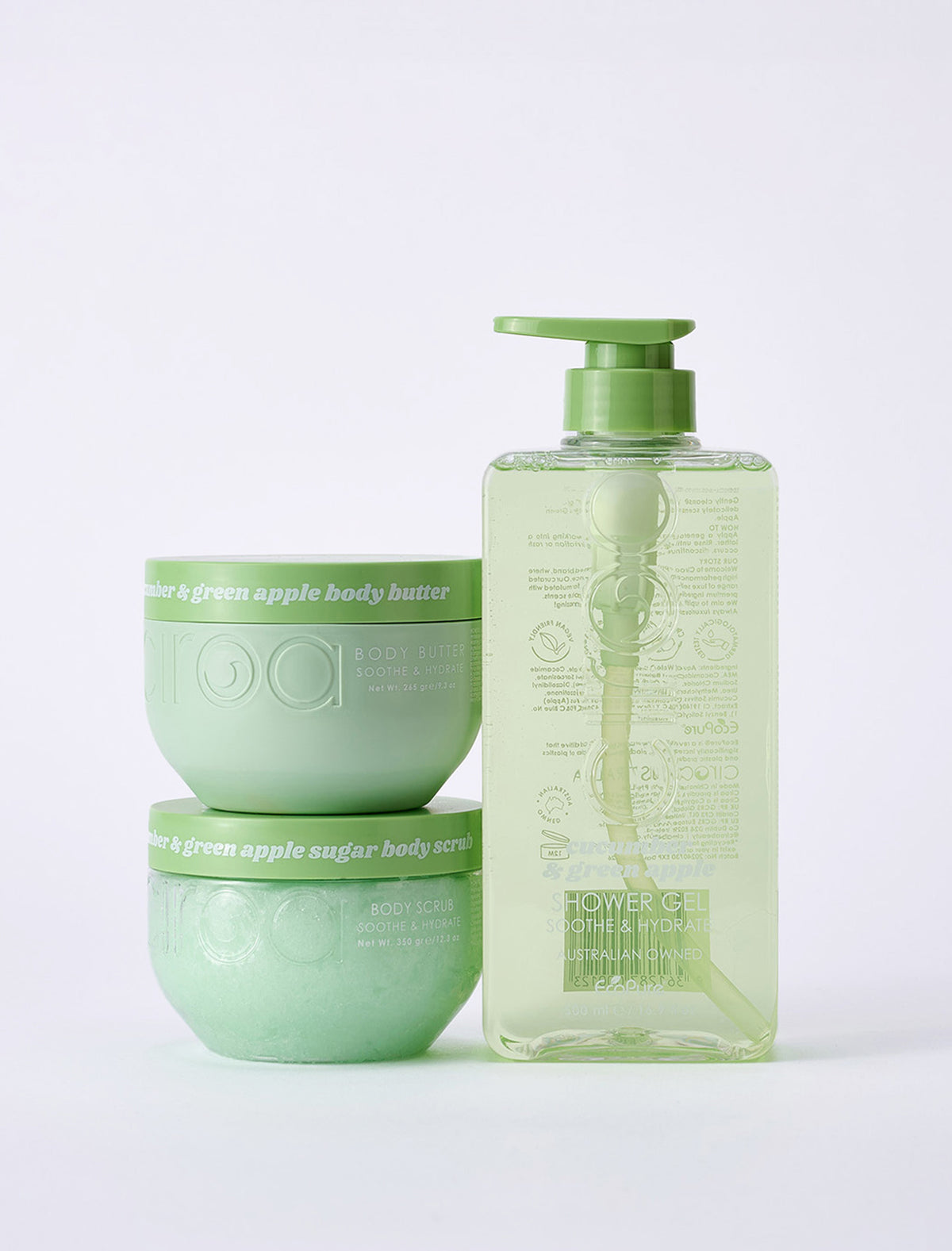Zestaw Cucumber & Green Apple - żel, peeling i masło