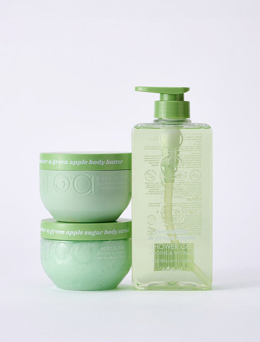 Zestaw Cucumber & Green Apple - żel, peeling i masło