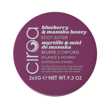 Masło do ciała Ciroa Blueberry and Manuka Honey 265 g - etykieta