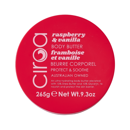 Masło do ciała Ciroa Raspberry and Vanilla 265 g - etykieta