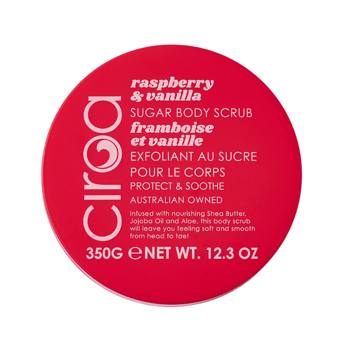 Peeling do ciała Ciroa Raspberry and Vanilla 350 g - etykieta