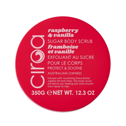 Peeling do ciała Ciroa Raspberry and Vanilla 350 g - etykieta