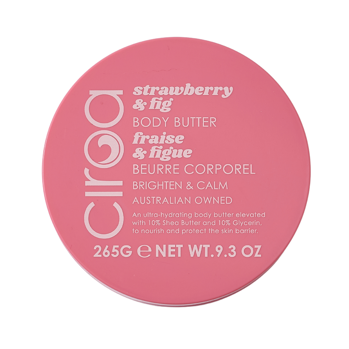 Masło do ciała Ciroa Strawberry and Fig 265 g - etykieta