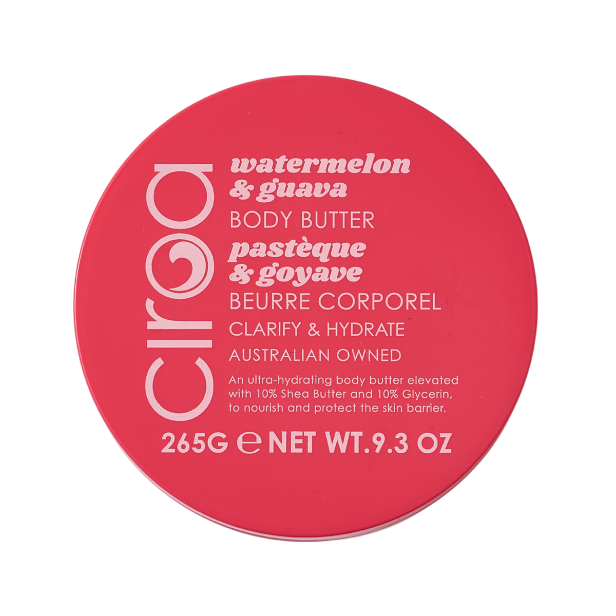 Masło do ciała Ciroa Watermelon and Guava 265 g - etykieta